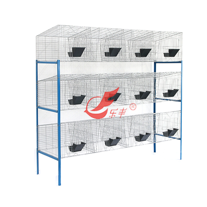 三层十二位双档种兔笼-绍兴乐丰笼具设备有限公司
