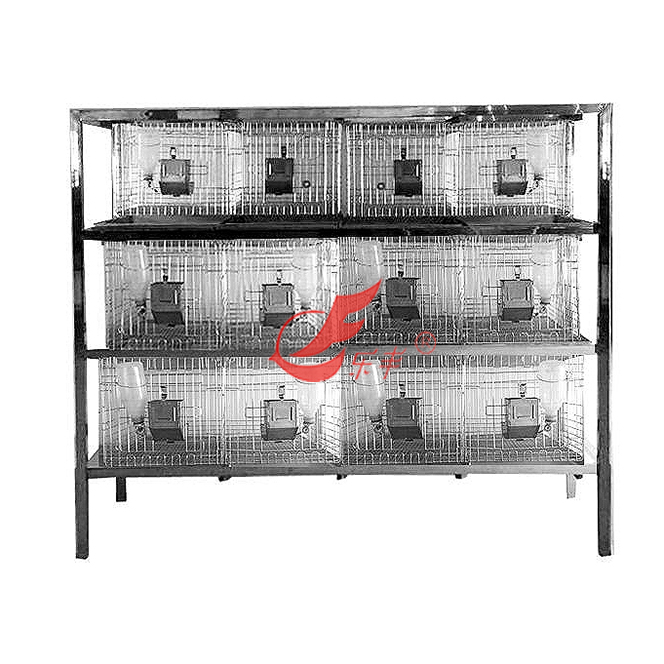 三层12位干养式实验兔笼设备-绍兴乐丰笼具设备有限公司